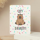 Carte Capybara avec le Casquette du Parti Capy Anniversa