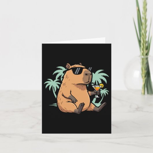 Carte Capybara avec queue - ambiance détendue (Devant)