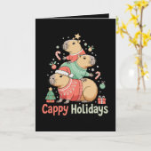 Carte Capybara Cappy de Noël Arbre de Noël Saison des Fê (Fleur jaune)