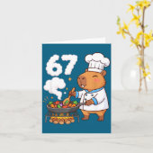 Carte Capybara Chef 67 Six Seven Funny Brain Rot Meme Gr (Fleur jaune)