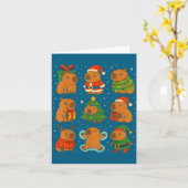 Carte Capybara Christmas Shirt, Funny Capy Holidays  (Fleur jaune)