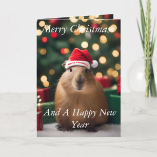 Carte "Capybara Claus : Un Bokeh Wonderland festif"