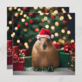 Carte "Capybara Claus : Un Bokeh Wonderland festif" (Devant / Derrière)