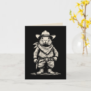 Carte capybara cow-boy