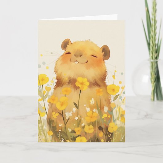 Carte Capybara Cute Smile (Devant)