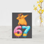 Carte Capybara Dabbing 67 Ice Cream Drip 67 Birthday Boy (Fleur jaune)