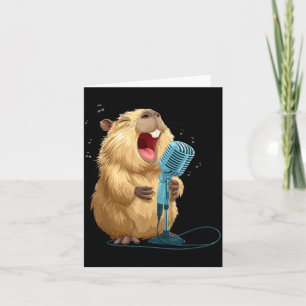 Carte Capybara de karaoké mignon avec micro pour chanteu