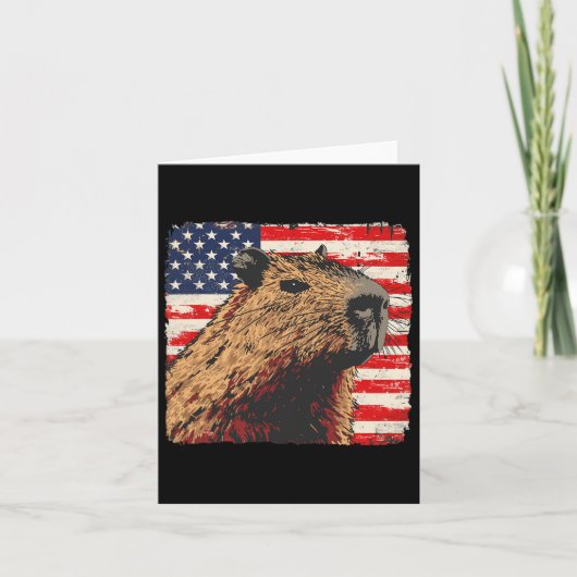 Carte Capybara Drapeau Usa Amoureux Du 4 Juillet (Devant)
