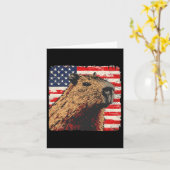 Carte Capybara Drapeau Usa Amoureux Du 4 Juillet (Fleur jaune)