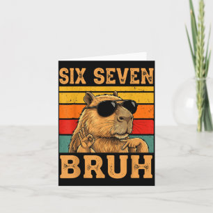 Carte Capybara Drôle 67 Meme Six Sept Bruh Garçons Adole