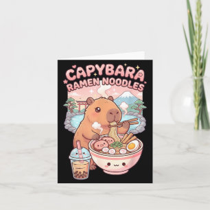 Carte Capybara Drôle Nouilles Ramen Kawaii Capybara Mang