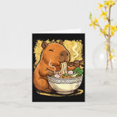 Carte Capybara Eating Ramen Noodles  (Fleur jaune)