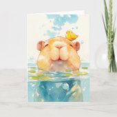 Carte Capybara et ami des oiseaux (Devant)
