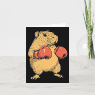 Carte Capybara Habillée Comme Une Boxe Drôle