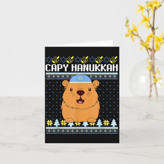Carte Capybara Hanukkah Capy Hanukkah Chanukah Jewish Ki (Fleur jaune)