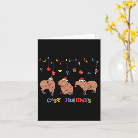 Carte Capybara Joyeux Noël (Fleur jaune)