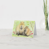 Carte Capybara Mère et Bébé (Devant)