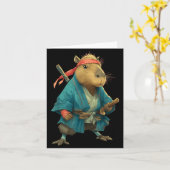 Carte Capybara Ninja Samouraï Japon Drôle Graphique Japo (Fleur jaune)
