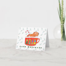 Capybara Noël mignon Capybara voeux chaleureux