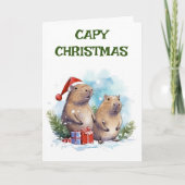 Carte Capybara Noël vacances Capy (Devant)
