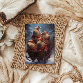 Carte Capybara Noël vacances Capy