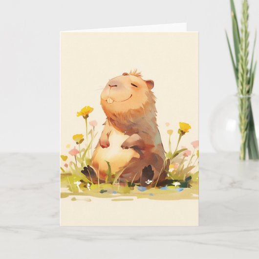 Carte Capybara qui profite de la vie (Devant)