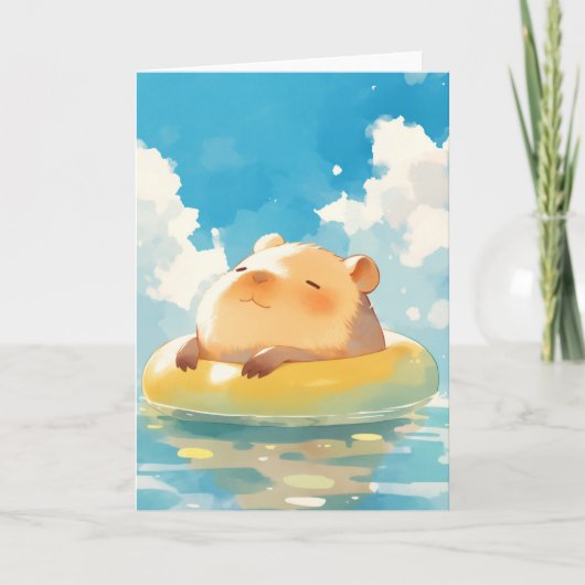 Carte Capybara Retraite pacifique (Devant)