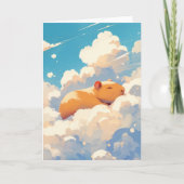 Carte Capybara rêver dans les nuages (Devant)
