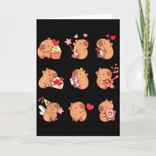 Carte Capybara Saint-Valentin Drôle Capy Amoureux Animau