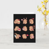 Carte Capybara Saint-Valentin Drôle Capy Amoureux Animau (Fleur jaune)