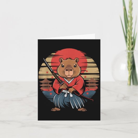 Carte Capybara Samouraï Japonais (Devant)