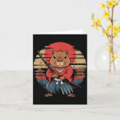 Carte Capybara Samouraï Japonais (Fleur jaune)
