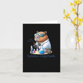 Carte Capybara Scientist I'm Doing Science ! Autocollant (Fleur jaune)