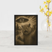 Carte Capybara Selfie 67 Meme Six Seven Funny Ufo  (Fleur jaune)