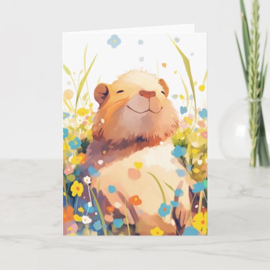 Carte Capybara Sieste Herbeuse (Devant)