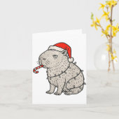 Carte Capybara Smoking Christmas Ugly Cigarette Gen Z  (Fleur jaune)