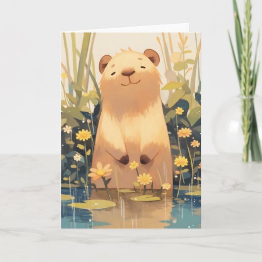 Carte Capybara Sourire Impertinent (Devant)