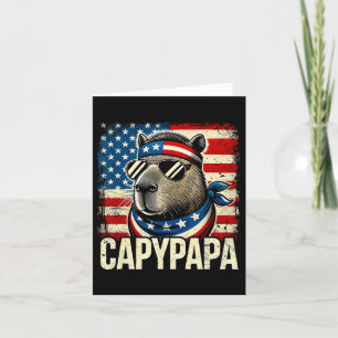 Carte Capypapa 4 juillet Drapeau Américain Capybara Papa