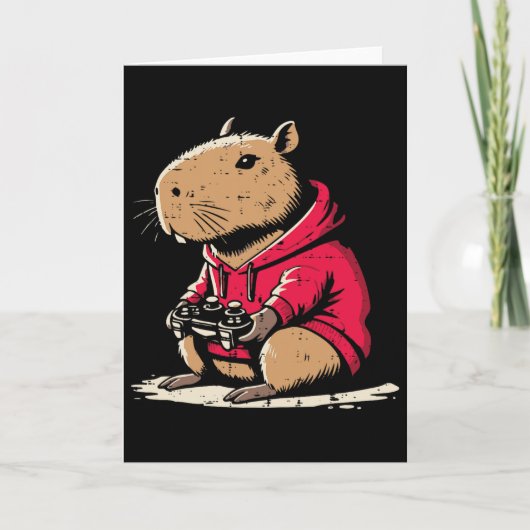 Carte Capyra Gamer Funny Video Gaming Capy Rodent Boys K (Devant)
