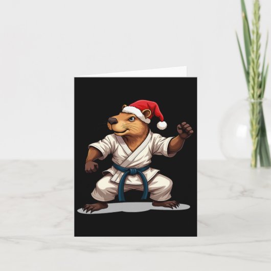 Carte Capyra Karate Noël Arts martiaux Santa Hat Hol (Devant)