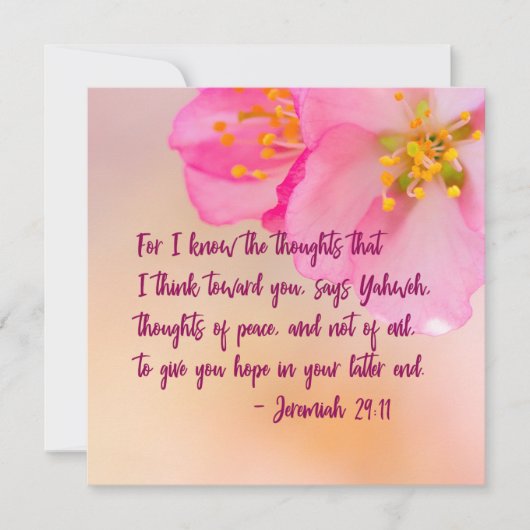 Carte Car Je Connais Les Pensées Christian Floral (Devant)