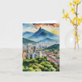 Carte Caracas Venezuela Aquarelle (Fleur jaune)