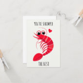 Carte Caractère de crevettes de Whimsical Illustration p (Devant/Arrière en situation)