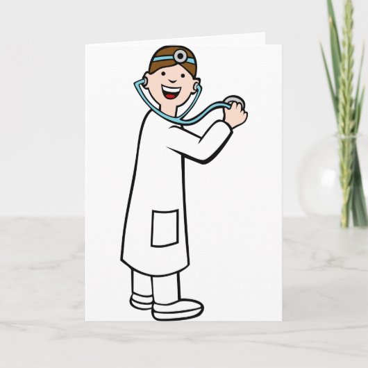Carte Caractère de dessin du médecin stéthoscope (Devant)