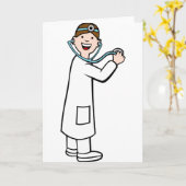 Carte Caractère de dessin du médecin stéthoscope (Fleur jaune)