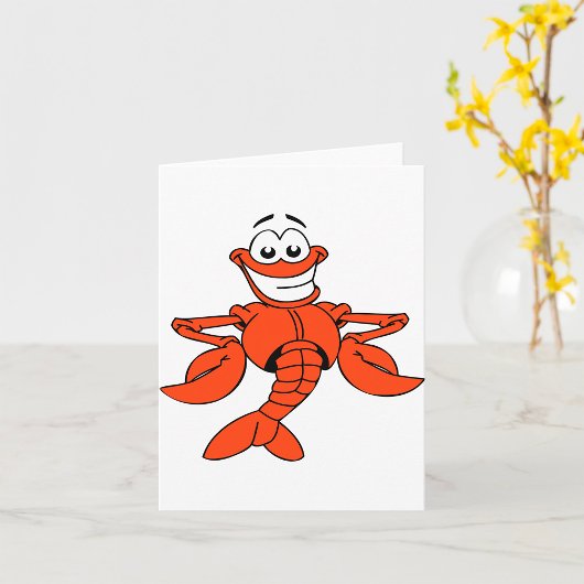 Carte Caractère de homard au dessin souriant