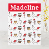 Carte Caractères de Noël personnalisés (Fleur jaune)