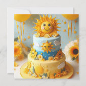 CARTE CARACTÈRES DE SOLEIL DÉCORÉS GÂTEAU D'ANNIVERSAIRE (Devant)