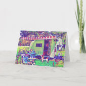 Carte Caravane Rétro Capricieuseuse Joyeuse Retraite (Devant)