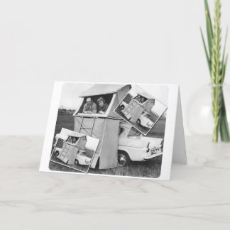Carte Caravane vintage de camping de voiture
